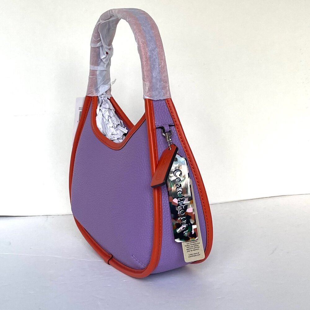 Coach Ergo Bag Coachtopia Purple Shoulder Bag 90s Leather CK112 Iris Sun Orange - Picture 4 of 9